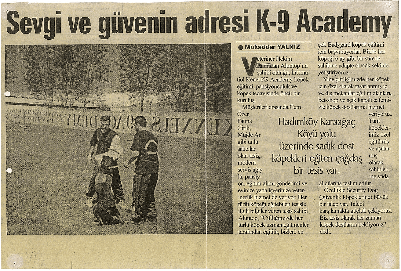 Sevgi ve Güven Adresi K-9 Academy